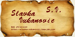 Slavka Vukanović vizit kartica